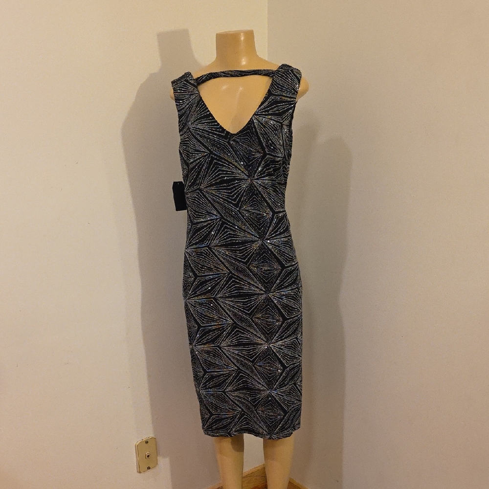 Chic  Geometric Dress in Black and Gray